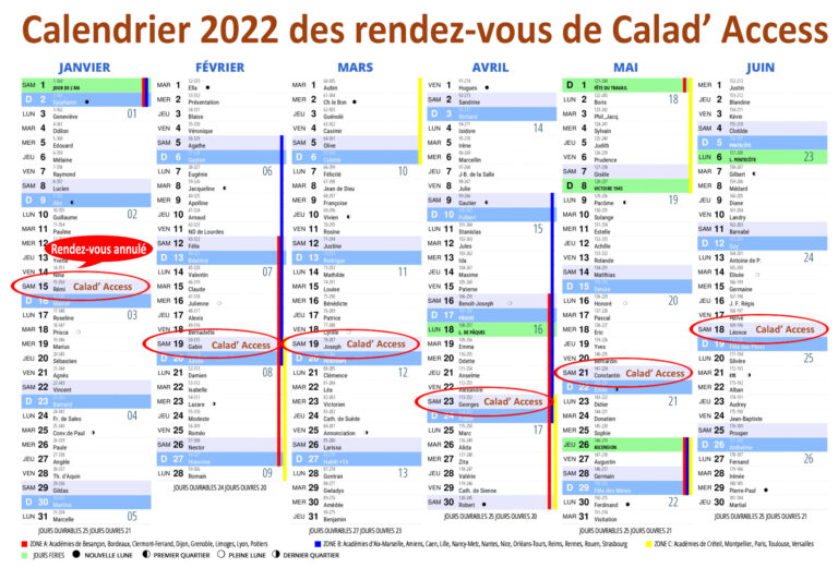Calendrier 2022